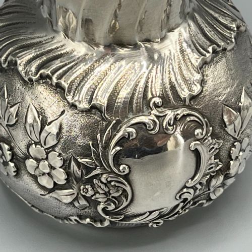 ART NOUVEAU SILVER PLATED FOLIATE EMBOSSED BUD VASE - ADDITIONAL PHOTO 3