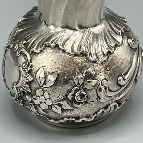 ART NOUVEAU SILVER PLATED FOLIATE EMBOSSED BUD VASE - ADDITIONAL PHOTO 7