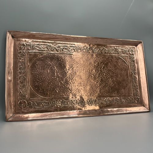 LARGE ART NOUVEAU PLANISHED COPPER TRAY C1900 - ADDITIONAL PHOTO 2