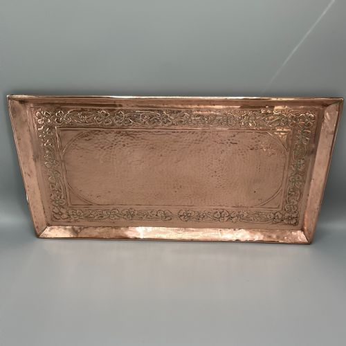 LARGE ART NOUVEAU PLANISHED COPPER TRAY C1900 - ADDITIONAL PHOTO 5