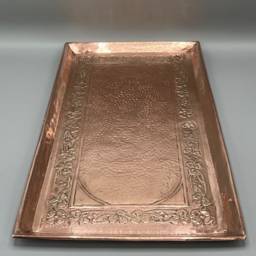 LARGE ART NOUVEAU PLANISHED COPPER TRAY C1900 - ADDITIONAL PHOTO 9