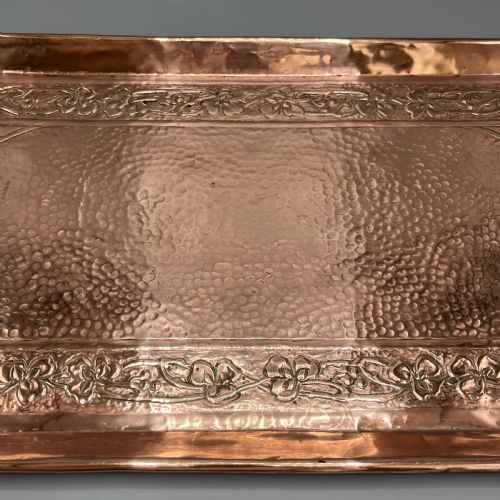 LARGE ART NOUVEAU PLANISHED COPPER TRAY C1900 - ADDITIONAL PHOTO 15