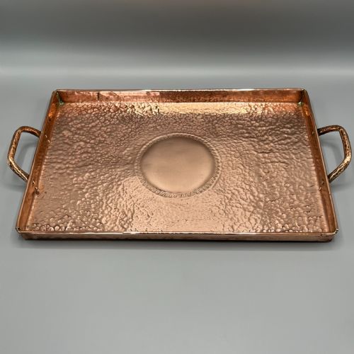 ARTS CRAFTS SOLID COPPER PLANISHED TEA TRAY WITH TWIN HANDLES - ADDITIONAL PHOTO 10