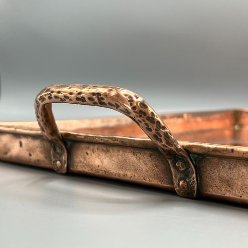 ARTS CRAFTS SOLID COPPER PLANISHED TEA TRAY WITH TWIN HANDLES - ADDITIONAL PHOTO 15