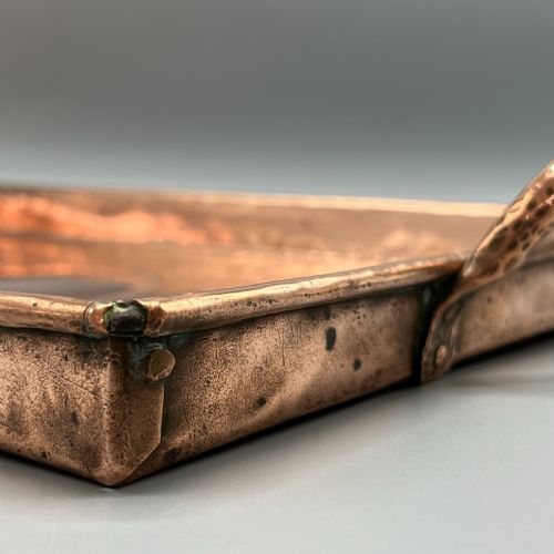 ARTS CRAFTS SOLID COPPER PLANISHED TEA TRAY WITH TWIN HANDLES - ADDITIONAL PHOTO 16