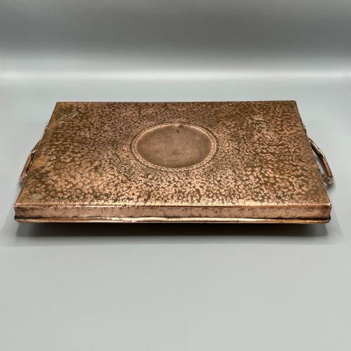 ARTS CRAFTS SOLID COPPER PLANISHED TEA TRAY WITH TWIN HANDLES - ADDITIONAL PHOTO 17
