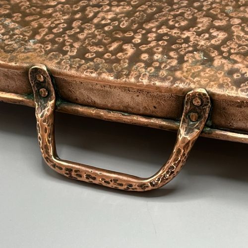 ARTS CRAFTS SOLID COPPER PLANISHED TEA TRAY WITH TWIN HANDLES - ADDITIONAL PHOTO 19