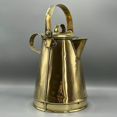 large antique victorian brass water jug carrier can by henry loveridge - CATEGORY: ANTIQUE METAL - DATED VICTORIAN