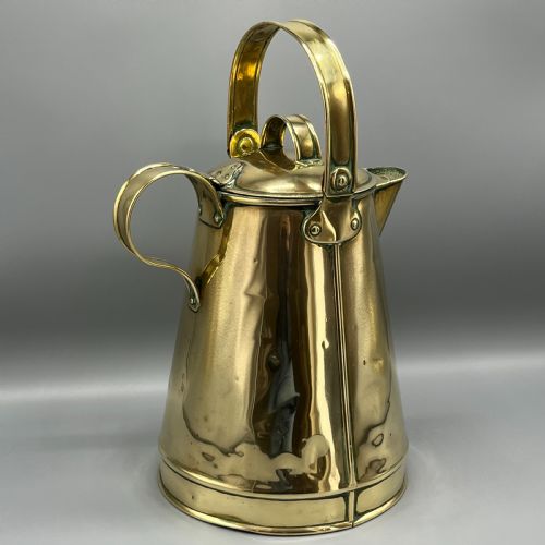 LARGE ANTIQUE VICTORIAN BRASS WATER JUG CARRIER CAN BY HENRY LOVERIDGE - ADDITIONAL PHOTO 2