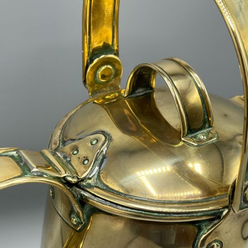 LARGE ANTIQUE VICTORIAN BRASS WATER JUG CARRIER CAN BY HENRY LOVERIDGE - ADDITIONAL PHOTO 4