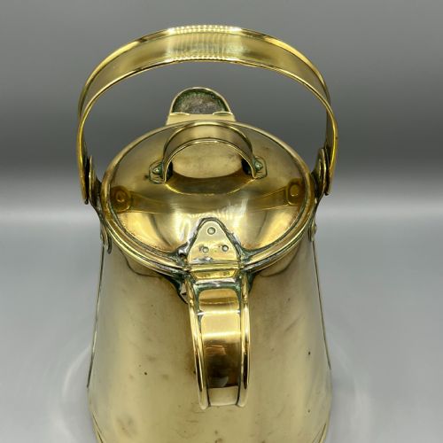 LARGE ANTIQUE VICTORIAN BRASS WATER JUG CARRIER CAN BY HENRY LOVERIDGE - ADDITIONAL PHOTO 5