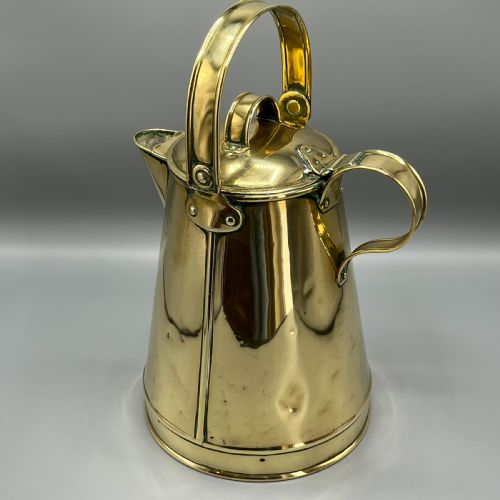 LARGE ANTIQUE VICTORIAN BRASS WATER JUG CARRIER CAN BY HENRY LOVERIDGE - ADDITIONAL PHOTO 6