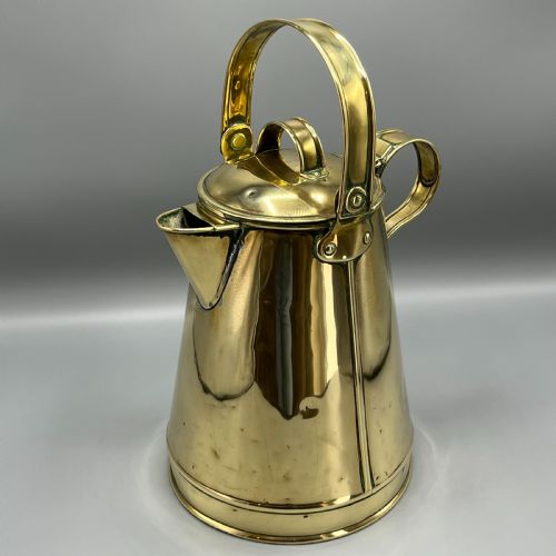 LARGE ANTIQUE VICTORIAN BRASS WATER JUG CARRIER CAN BY HENRY LOVERIDGE - ADDITIONAL PHOTO 8