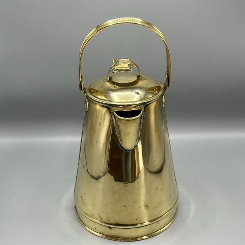 LARGE ANTIQUE VICTORIAN BRASS WATER JUG CARRIER CAN BY HENRY LOVERIDGE - ADDITIONAL PHOTO 9
