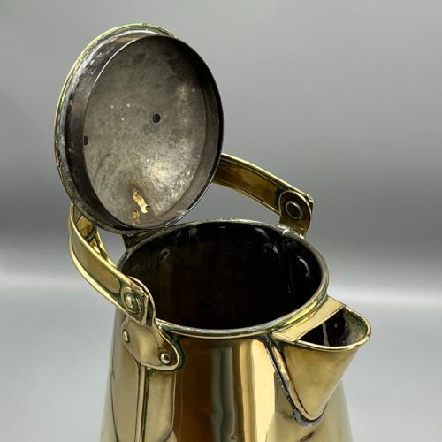 LARGE ANTIQUE VICTORIAN BRASS WATER JUG CARRIER CAN BY HENRY LOVERIDGE - ADDITIONAL PHOTO 11