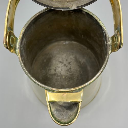 LARGE ANTIQUE VICTORIAN BRASS WATER JUG CARRIER CAN BY HENRY LOVERIDGE - ADDITIONAL PHOTO 13