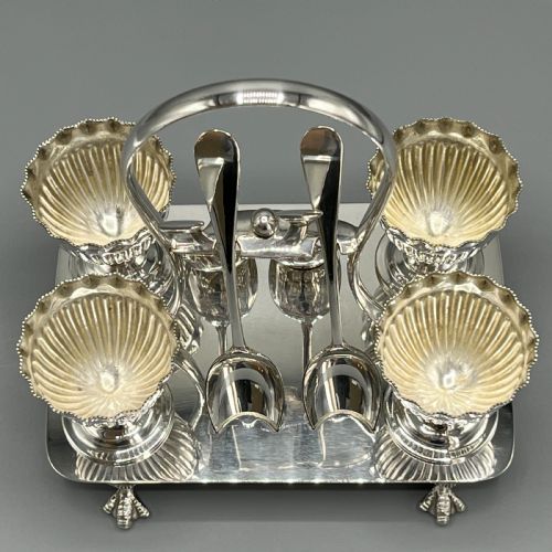 LATE VICTORIAN SHEFFIELD SILVER PLATED EGG CRUET SET - ADDITIONAL PHOTO 6