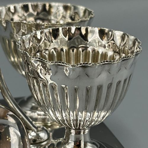 LATE VICTORIAN SHEFFIELD SILVER PLATED EGG CRUET SET - ADDITIONAL PHOTO 8
