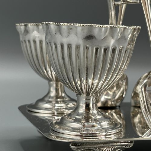 LATE VICTORIAN SHEFFIELD SILVER PLATED EGG CRUET SET - ADDITIONAL PHOTO 9