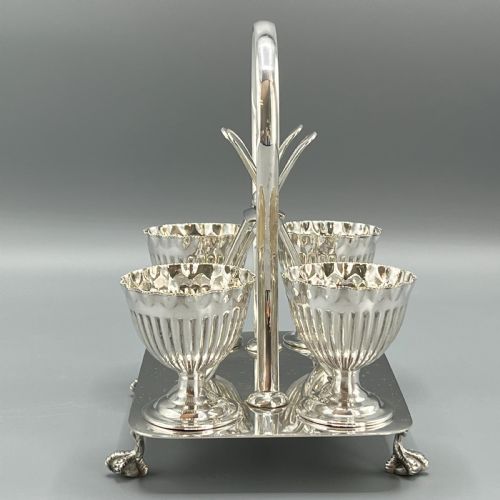 LATE VICTORIAN SHEFFIELD SILVER PLATED EGG CRUET SET - ADDITIONAL PHOTO 10