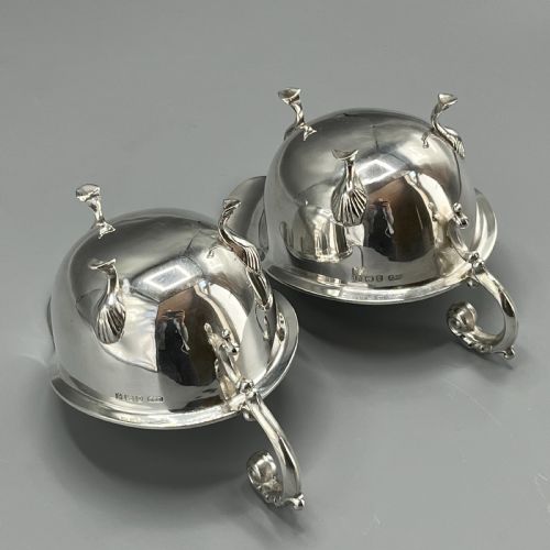 PAIR ART DECO PERIOD SOLID STERLING SILVER SAUCE BOATS - ADDITIONAL PHOTO 12