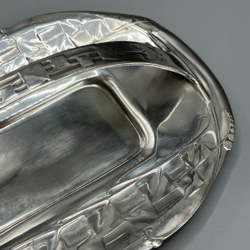 LIBERTY CO TUDRIC ART NOUVEAU PEWTER CAKE BASKET CENTREPIECE 0357 - ADDITIONAL PHOTO 8