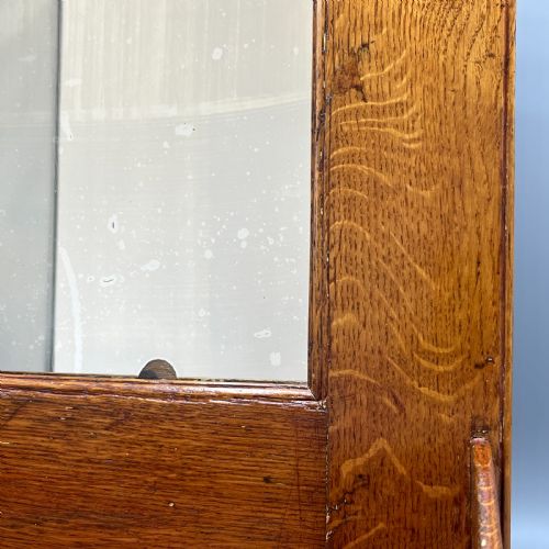 ARTS CRAFTS SOLID OAK HALL WALL MIRROR WITH CANDLE BOX - ADDITIONAL PHOTO 13