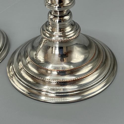 PAIR QUALITY ART DECO SHEFFIELD SILVER PLATED CANDLESTICKS - ADDITIONAL PHOTO 13
