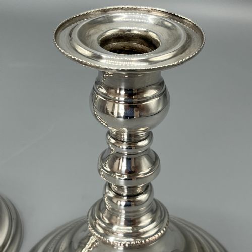 PAIR QUALITY ART DECO SHEFFIELD SILVER PLATED CANDLESTICKS - ADDITIONAL PHOTO 14