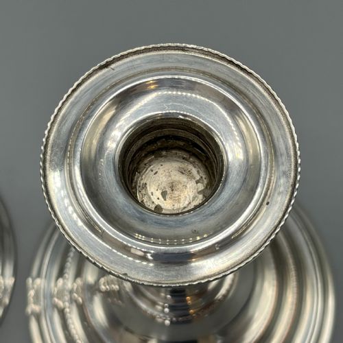 PAIR QUALITY ART DECO SHEFFIELD SILVER PLATED CANDLESTICKS - ADDITIONAL PHOTO 15