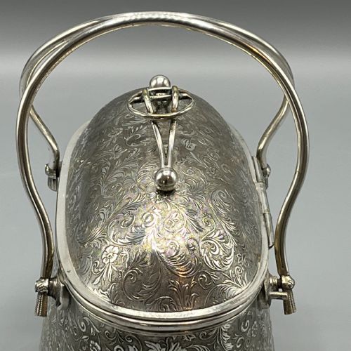VICTORIAN ENGLISH SILVER PLATED BISCUIT BOX 1879 BY DEYKIN SONS - ADDITIONAL PHOTO 6