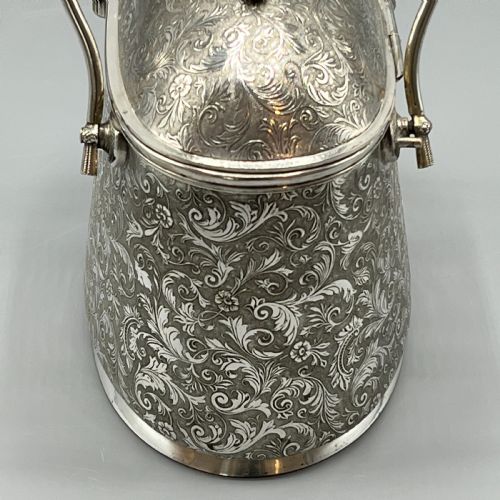 VICTORIAN ENGLISH SILVER PLATED BISCUIT BOX 1879 BY DEYKIN SONS - ADDITIONAL PHOTO 8