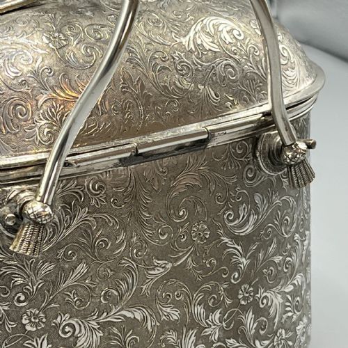 VICTORIAN ENGLISH SILVER PLATED BISCUIT BOX 1879 BY DEYKIN SONS - ADDITIONAL PHOTO 9