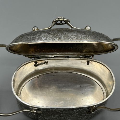 VICTORIAN ENGLISH SILVER PLATED BISCUIT BOX 1879 BY DEYKIN SONS - ADDITIONAL PHOTO 13