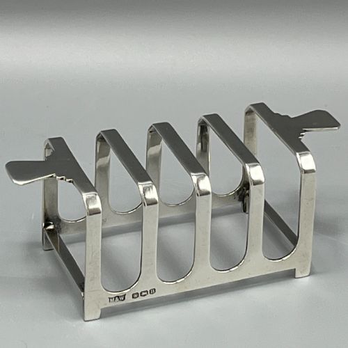 solid sterling silver toast rack 1944 mappin webb art deco - CATEGORY: ANTIQUE SILVER - DATED 1940