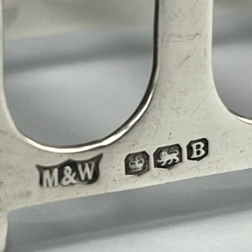 SOLID STERLING SILVER TOAST RACK 1944 MAPPIN WEBB ART DECO - ADDITIONAL PHOTO 3