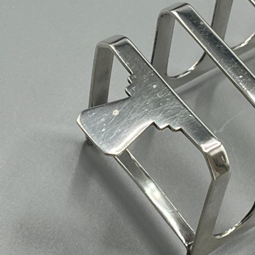 SOLID STERLING SILVER TOAST RACK 1944 MAPPIN WEBB ART DECO - ADDITIONAL PHOTO 8