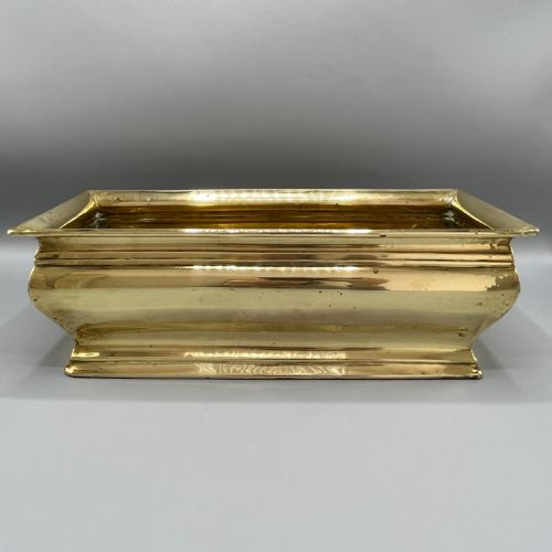 edwardian solid brass windowsill planter trough - CATEGORY: ANTIQUE METAL - DATED EDWARDIAN