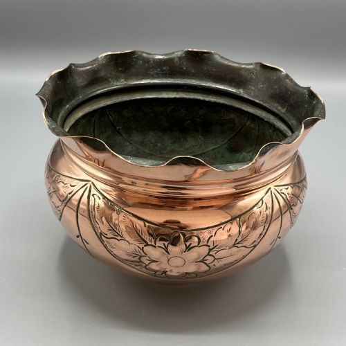 EDWARDIAN SOLID COPPER JARDINIERE PLANTER - ADDITIONAL PHOTO 7