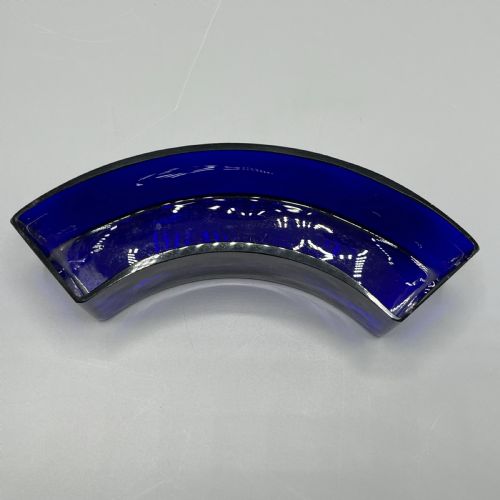 WMF GERMAN SILVER PLATED SMALL CURVED PLANTER TROUGH WITH ORIGINAL BLUE GLASS LINER - ADDITIONAL PHOTO 14