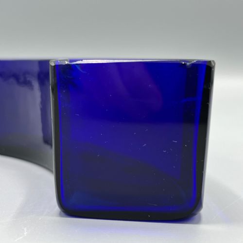 WMF GERMAN SILVER PLATED SMALL CURVED PLANTER TROUGH WITH ORIGINAL BLUE GLASS LINER - ADDITIONAL PHOTO 15