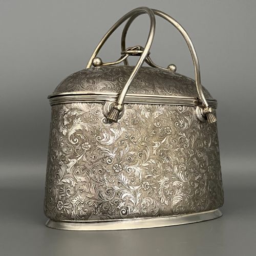 VICTORIAN ENGLISH SILVER PLATED BISCUIT BOX 1879 BY DEYKIN SONS - ADDITIONAL PHOTO 17