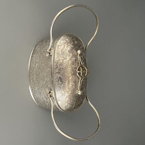 VICTORIAN ENGLISH SILVER PLATED BISCUIT BOX 1879 BY DEYKIN SONS - ADDITIONAL PHOTO 18