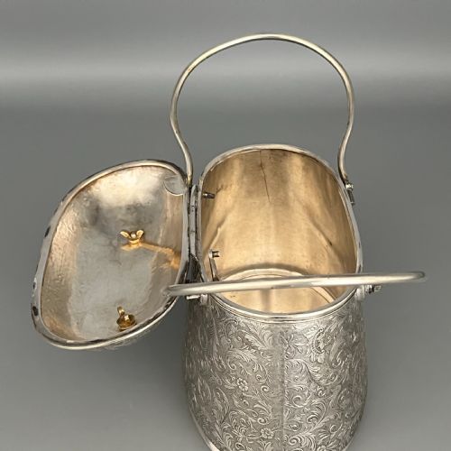 VICTORIAN ENGLISH SILVER PLATED BISCUIT BOX 1879 BY DEYKIN SONS - ADDITIONAL PHOTO 21