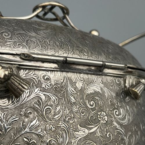 VICTORIAN ENGLISH SILVER PLATED BISCUIT BOX 1879 BY DEYKIN SONS - ADDITIONAL PHOTO 24