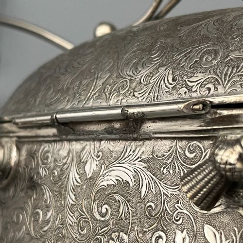 VICTORIAN ENGLISH SILVER PLATED BISCUIT BOX 1879 BY DEYKIN SONS - ADDITIONAL PHOTO 26