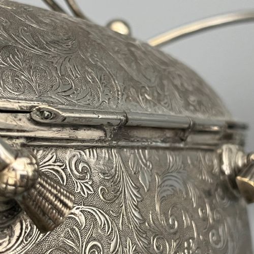 VICTORIAN ENGLISH SILVER PLATED BISCUIT BOX 1879 BY DEYKIN SONS - ADDITIONAL PHOTO 27