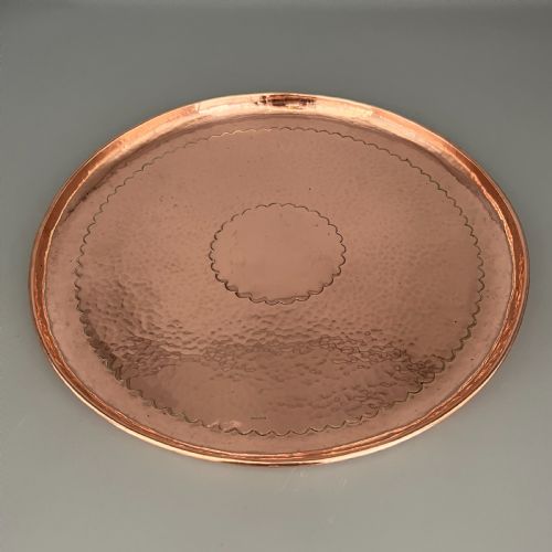 NEWLYN ARTS CRAFTS ROUND SOLID COPPER TRAY - ADDITIONAL PHOTO 3