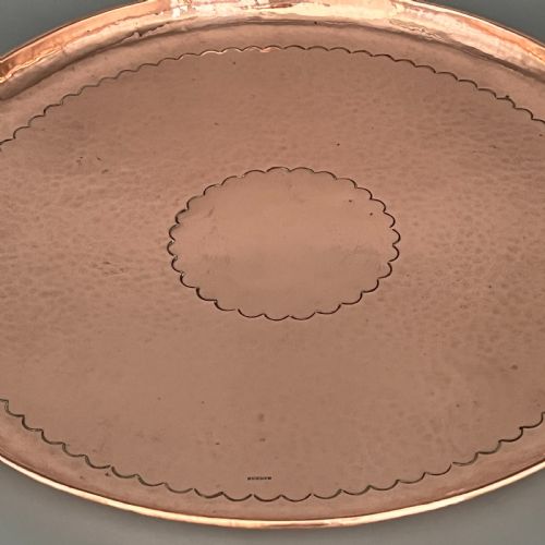 NEWLYN ARTS CRAFTS ROUND SOLID COPPER TRAY - ADDITIONAL PHOTO 9