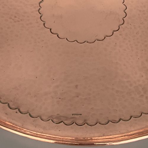 NEWLYN ARTS CRAFTS ROUND SOLID COPPER TRAY - ADDITIONAL PHOTO 10